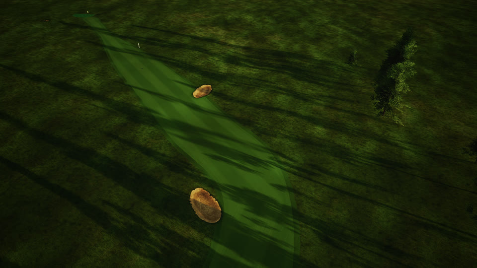 Drone camera high over the par 5.