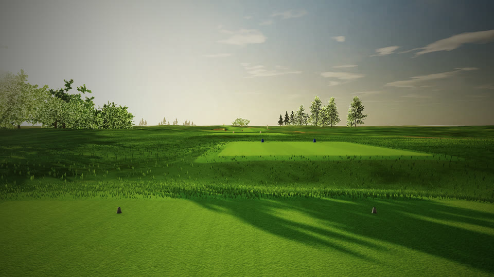 Golfer's view from the back tee on hole 1.